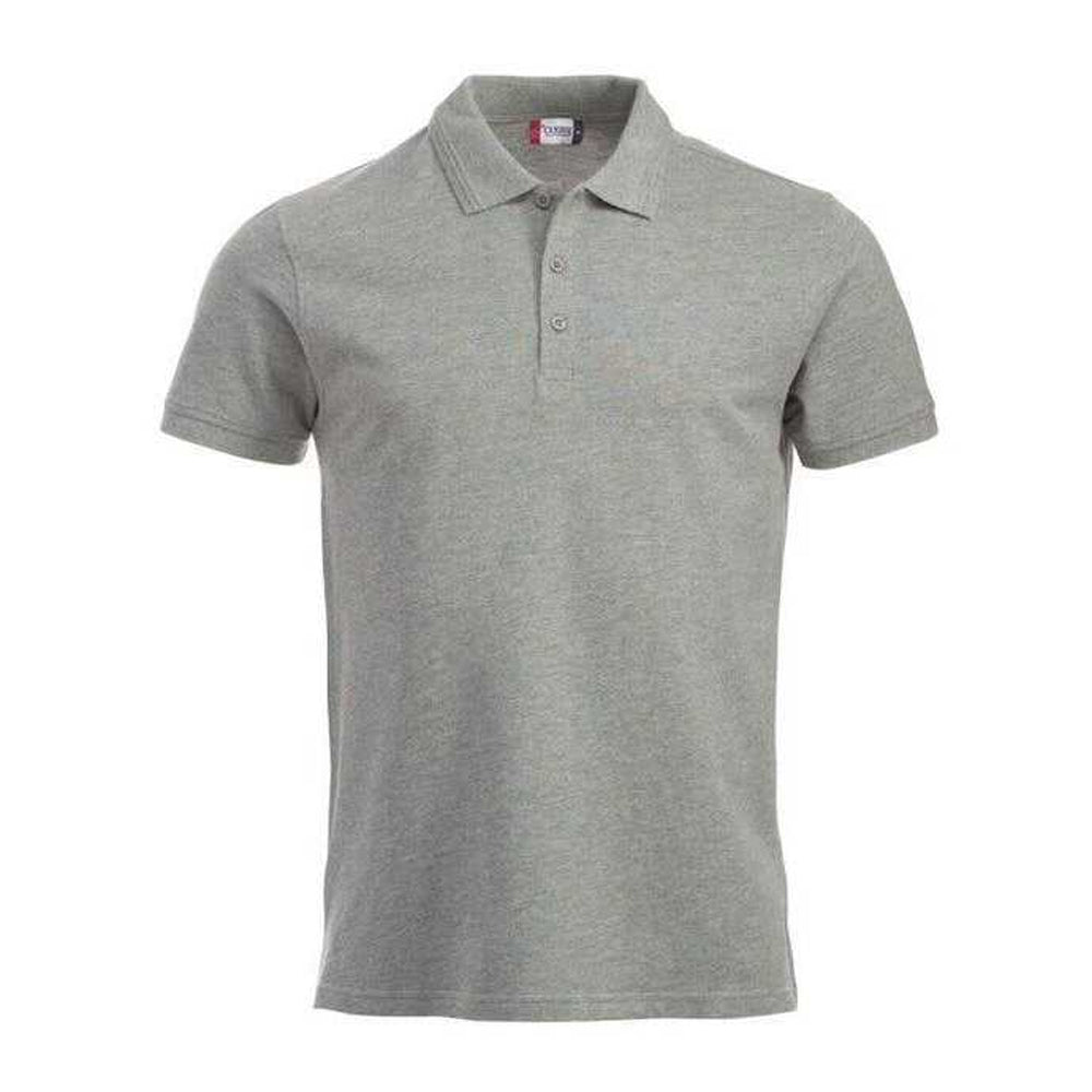 Grey Melange - Front - Clique Mens Manhattan Polo Shirt
