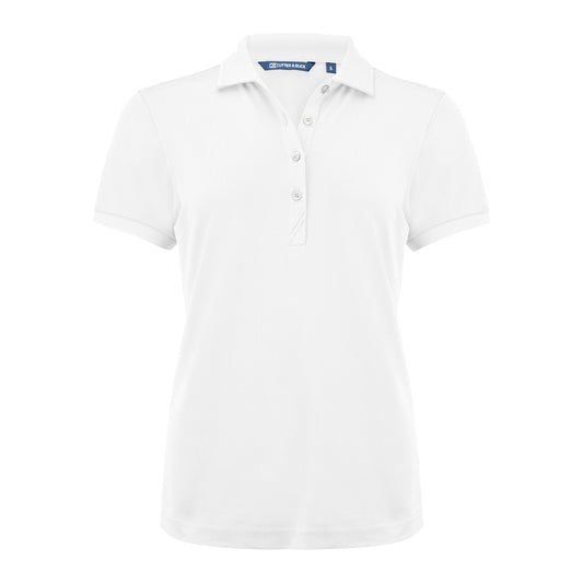 White - Front - Cutter & Buck Womens-Ladies Virtue Golf Polo Shirt