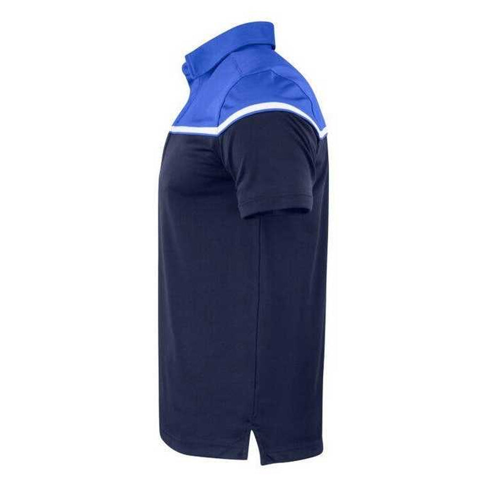 Dark Navy-Royal Blue - Side - Cutter & Buck Mens Seabeck Colour Block Polo Shirt