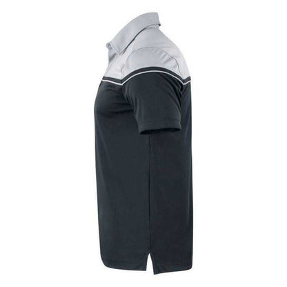 Black-Light Grey - Side - Cutter & Buck Mens Seabeck Colour Block Polo Shirt