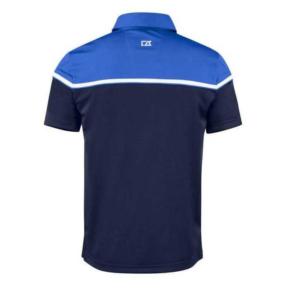Dark Navy-Royal Blue - Back - Cutter & Buck Mens Seabeck Colour Block Polo Shirt