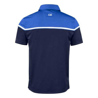 Dark Navy-Royal Blue - Back - Cutter & Buck Mens Seabeck Colour Block Polo Shirt