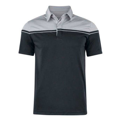 Black-Light Grey - Front - Cutter & Buck Mens Seabeck Colour Block Polo Shirt