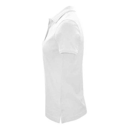 White - Side - Clique Womens-Ladies Classic Organic Cotton Polo Shirt