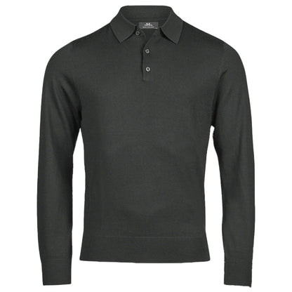 Pine - Front - Tee Jays Mens Long-Sleeved Polo Shirt