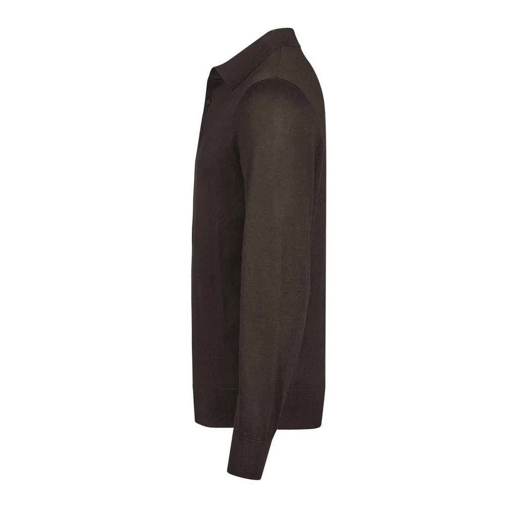 Mocha - Side - Tee Jays Mens Long-Sleeved Polo Shirt