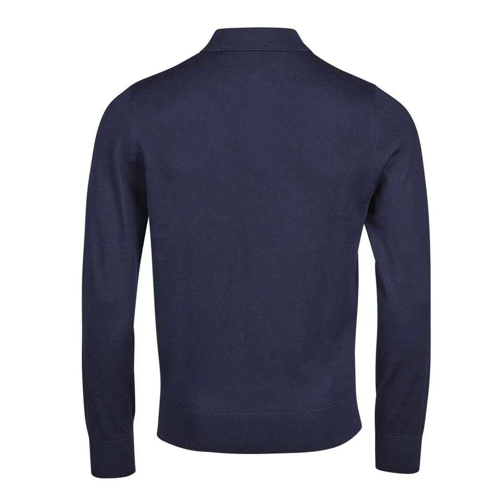 Navy - Back - Tee Jays Mens Long-Sleeved Polo Shirt