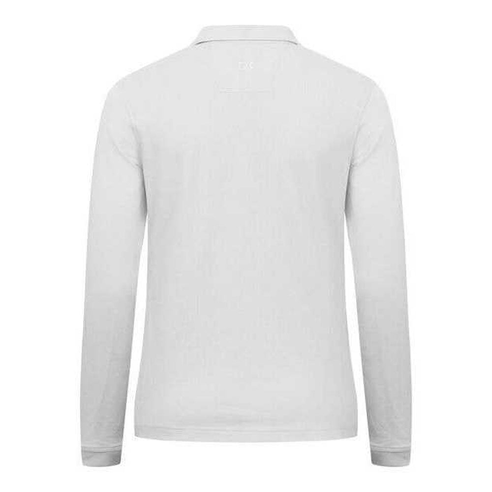 White - Back - Cutter & Buck Womens-Ladies Advantage Long-Sleeved Polo Shirt