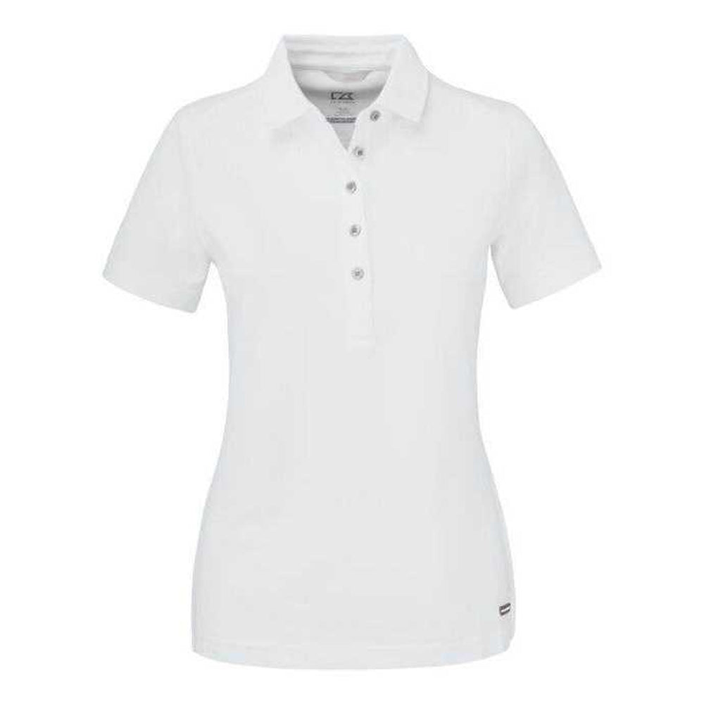 White - Front - Cutter & Buck Womens-Ladies Advantage Polo Shirt