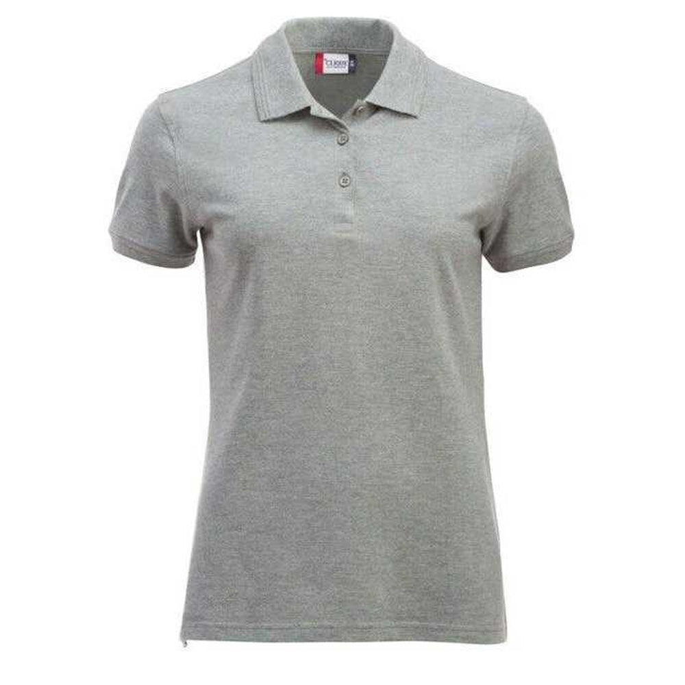 Grey Melange Melange - Front - Clique Womens-Ladies Manhattan Polo Shirt