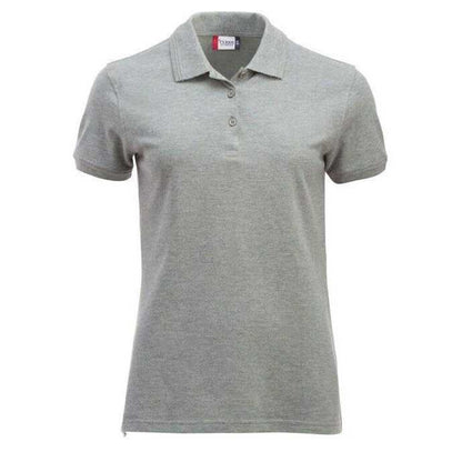 Grey Melange Melange - Front - Clique Womens-Ladies Manhattan Polo Shirt