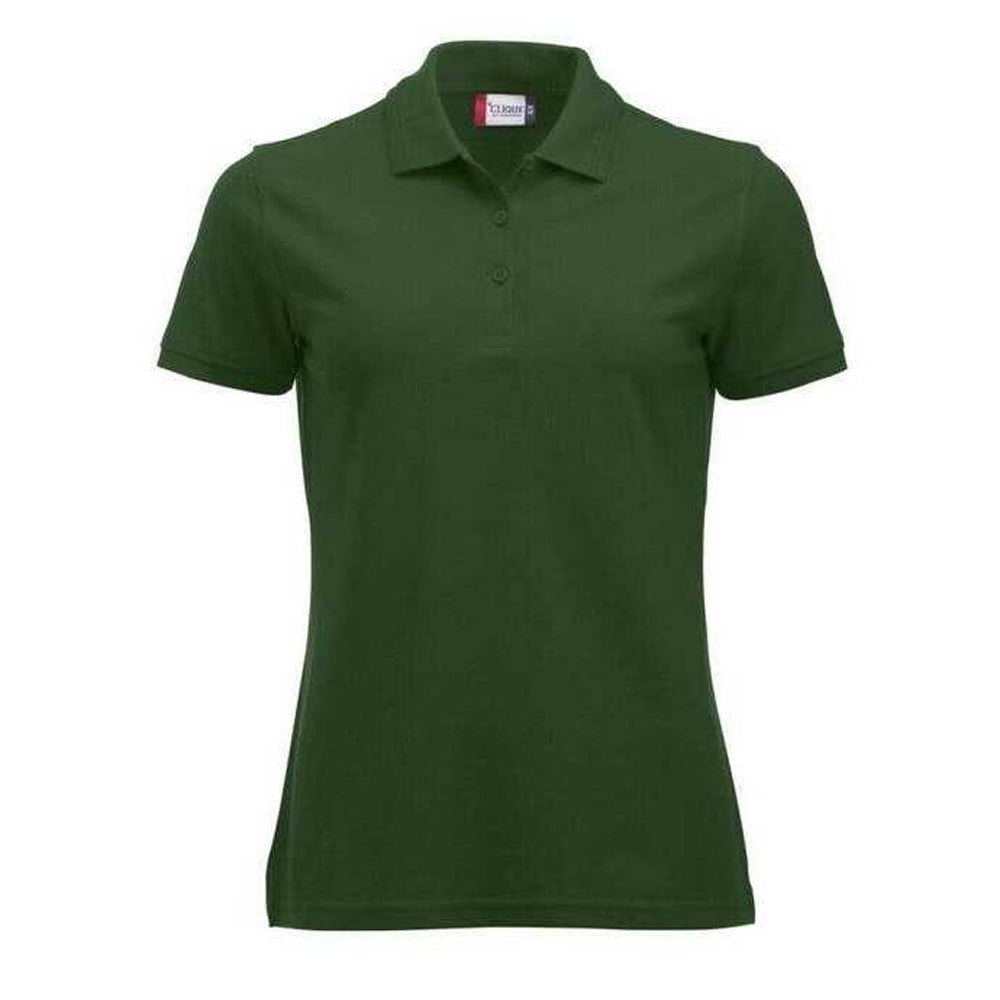 Bottle Green - Front - Clique Womens-Ladies Manhattan Polo Shirt