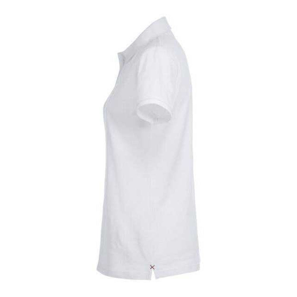 White - Side - Clique Womens-Ladies Premium Stretch Polo Shirt