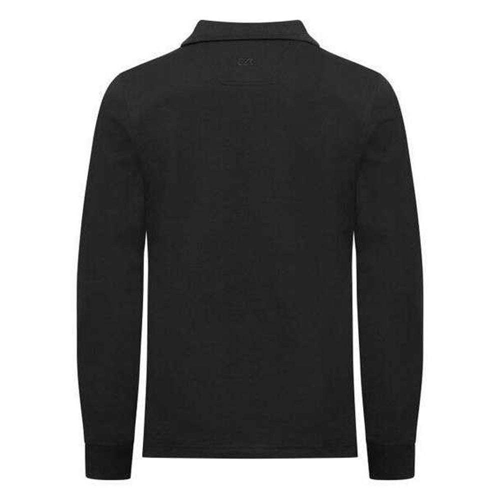 Black - Back - Cutter & Buck Mens Advantage Long-Sleeved Polo Shirt
