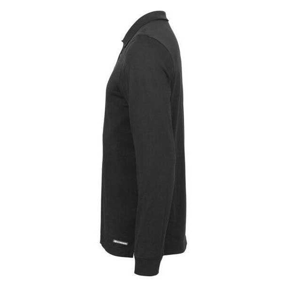 Black - Side - Cutter & Buck Mens Advantage Long-Sleeved Polo Shirt