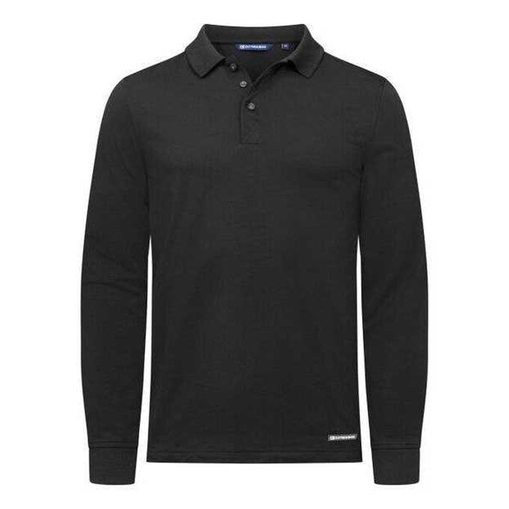 Black - Front - Cutter & Buck Mens Advantage Long-Sleeved Polo Shirt