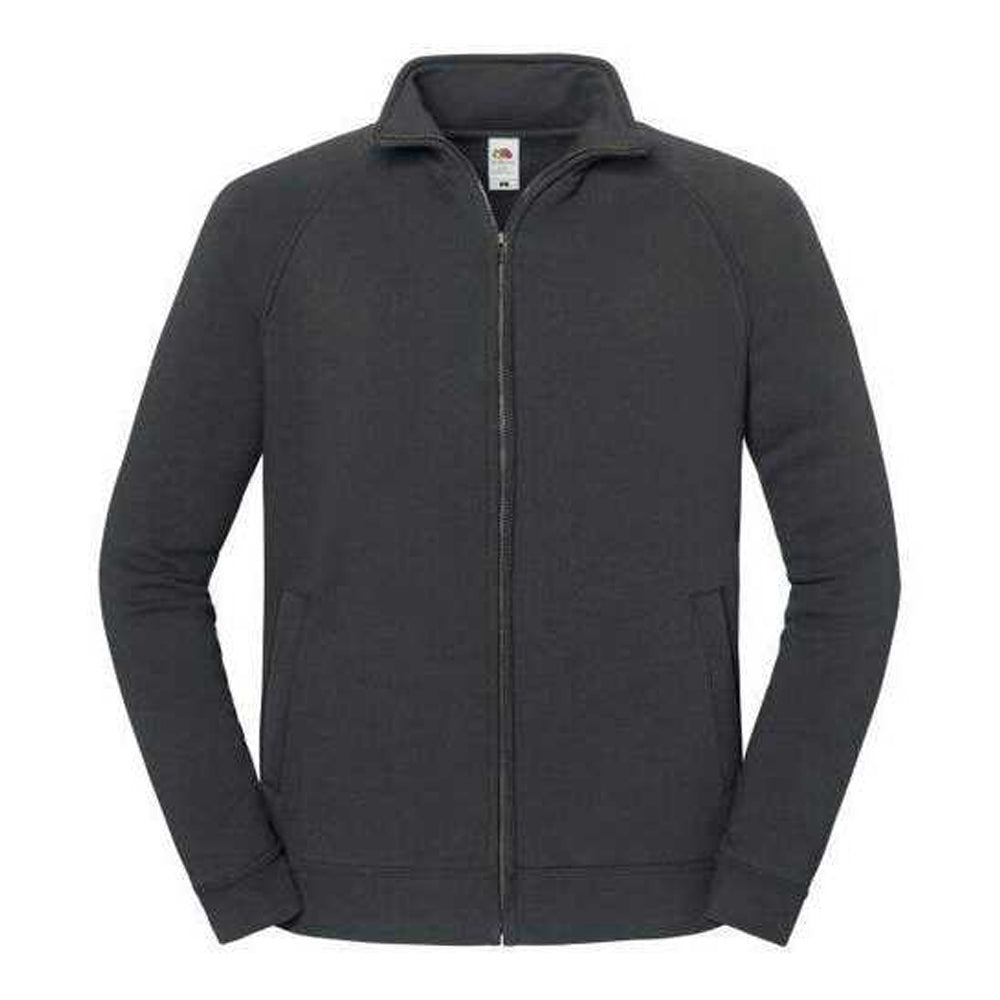 Light Graphite - Front - Fruit of the Loom Mens Iconic Premium Classic Raglan Sweat Jacket