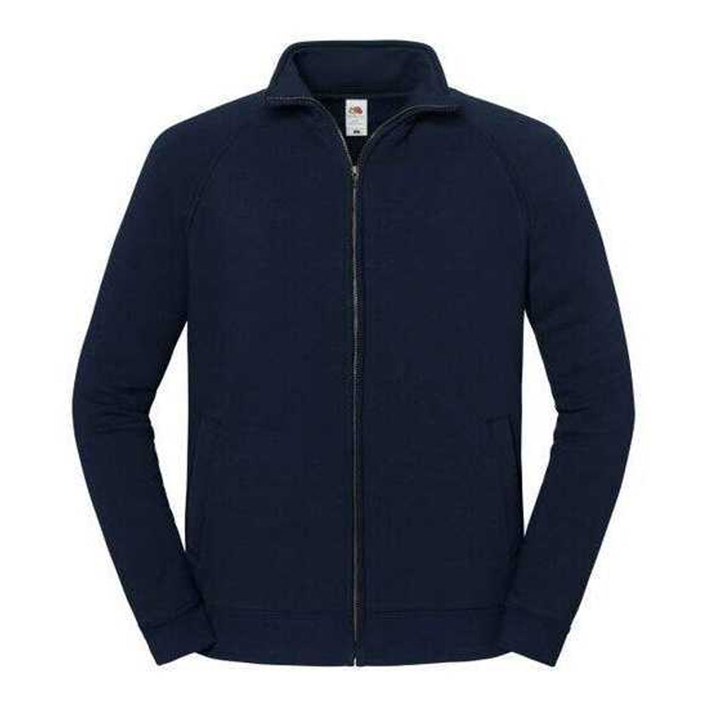 Deep Navy - Front - Fruit of the Loom Mens Iconic Premium Classic Raglan Sweat Jacket