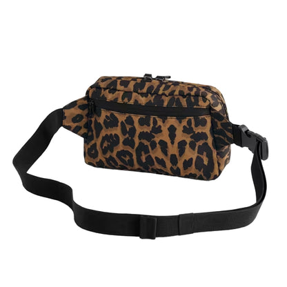Brown-Black - Back - Bagbase Leopard Print Crossbody Bag