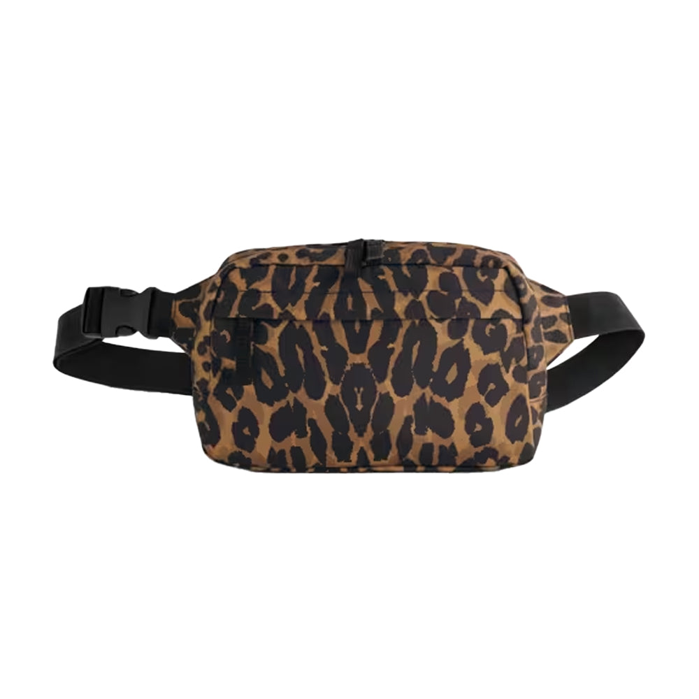 Brown-Black - Side - Bagbase Leopard Print Crossbody Bag