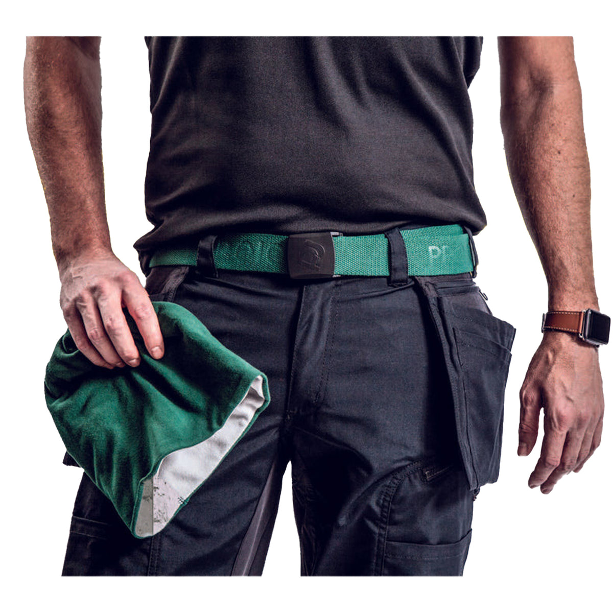 Forest Green - Side - Projob Mens 9060 Canvas Belt