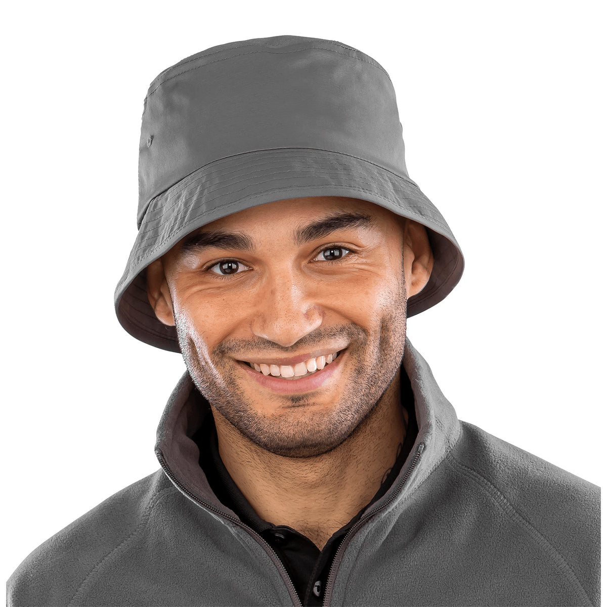 Grey - Back - Result Core Unisex Adult Bound Edge Recycled Bucket Hat