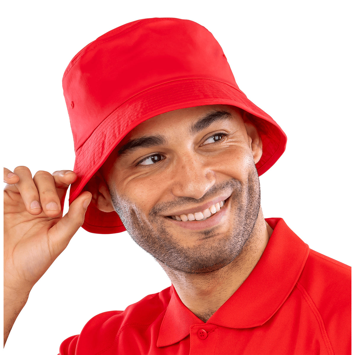 Red - Back - Result Core Unisex Adult Bound Edge Recycled Bucket Hat
