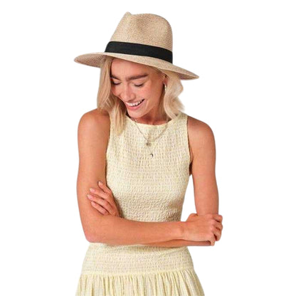 Natural-Black - Side - Beechfield Unisex Adult Straw Fedora