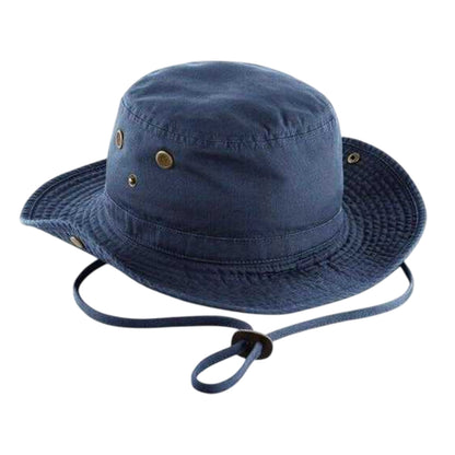 Navy - Front - Beechfield Unisex Adult Outback Canvas Sun Hat
