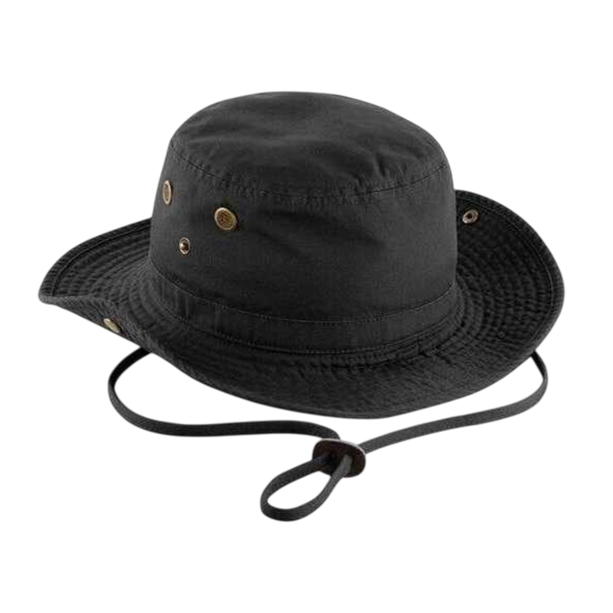 Black - Front - Beechfield Unisex Adult Outback Canvas Sun Hat