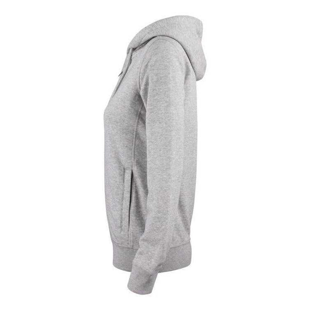 Grey Melange - Side - Clique Womens-Ladies Premium Organic Cotton Full Zip Hoodie