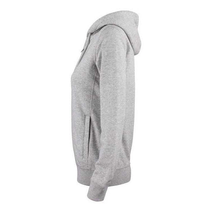 Grey Melange - Side - Clique Womens-Ladies Premium Organic Cotton Full Zip Hoodie