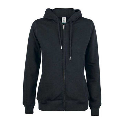 Black - Front - Clique Womens-Ladies Premium Organic Cotton Full Zip Hoodie