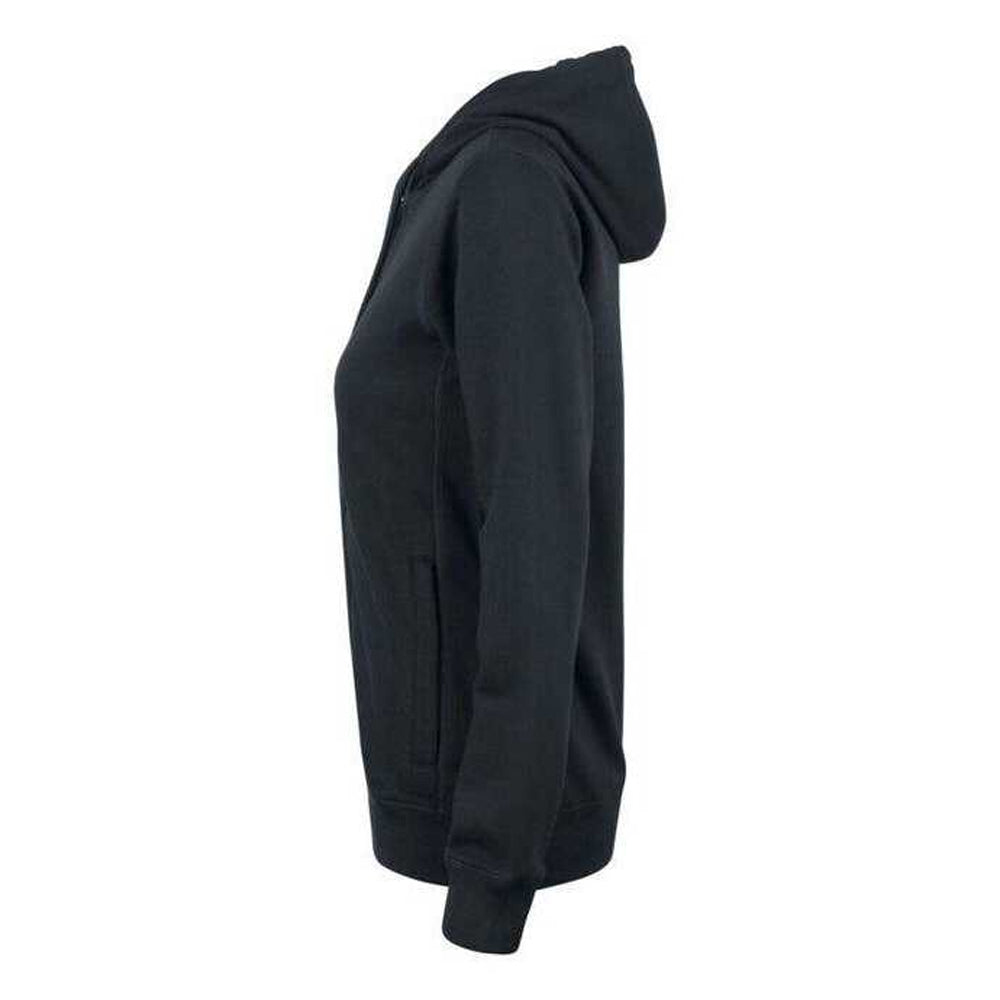 Black - Side - Clique Womens-Ladies Premium Organic Cotton Full Zip Hoodie