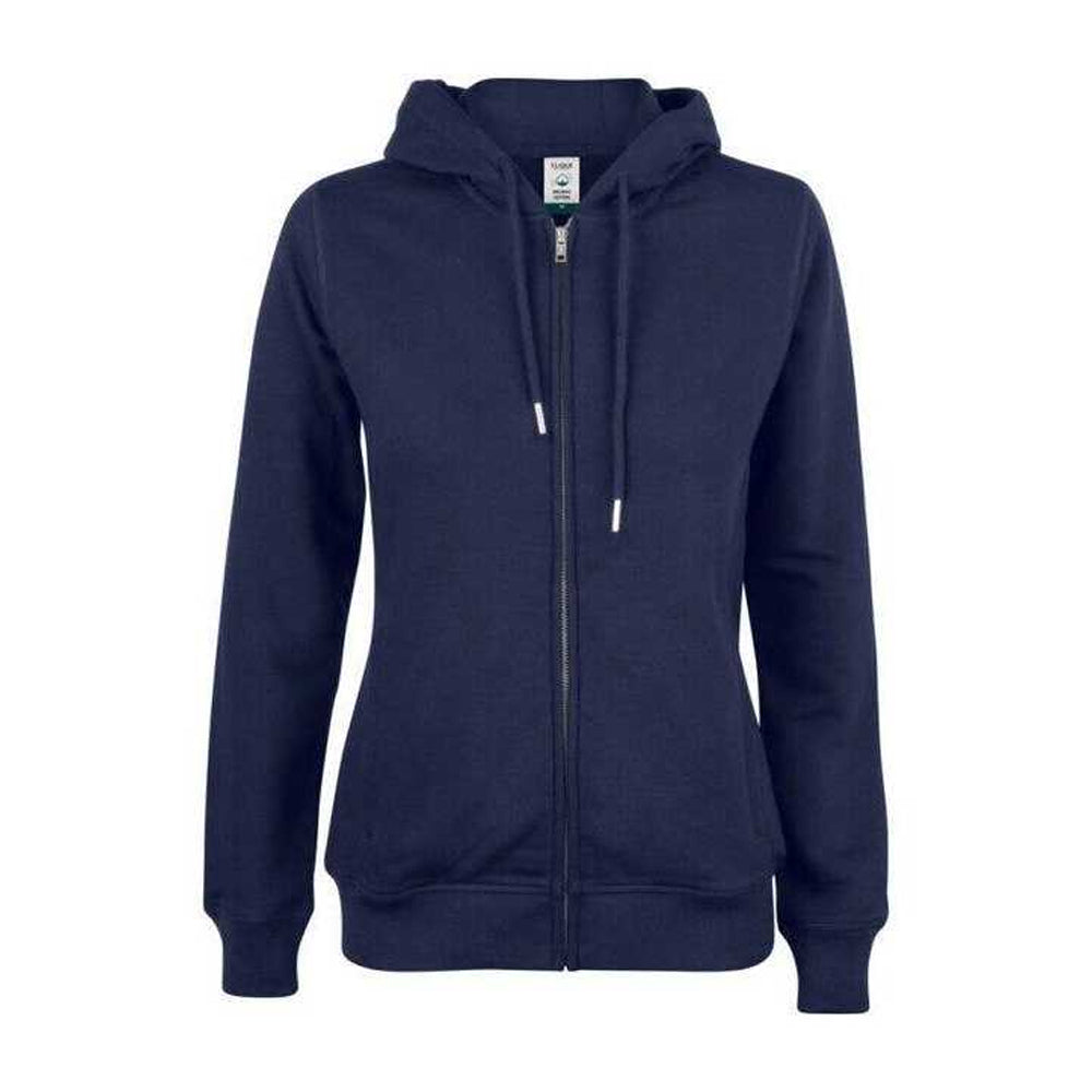Dark Navy - Front - Clique Womens-Ladies Premium Organic Cotton Full Zip Hoodie