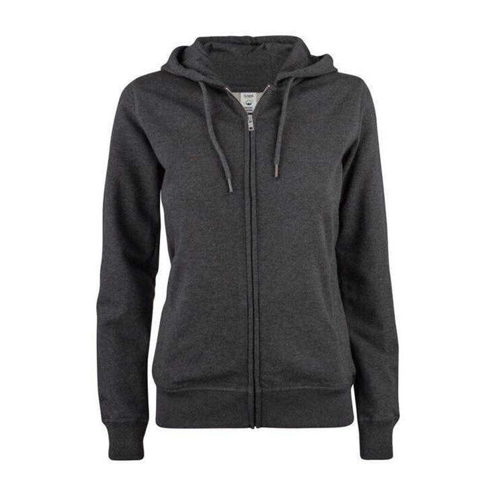 Anthracite - Front - Clique Womens-Ladies Premium Organic Cotton Full Zip Hoodie