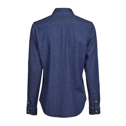 Blue Denim - Back - Tee Jays Womens-Ladies Denim Shirt