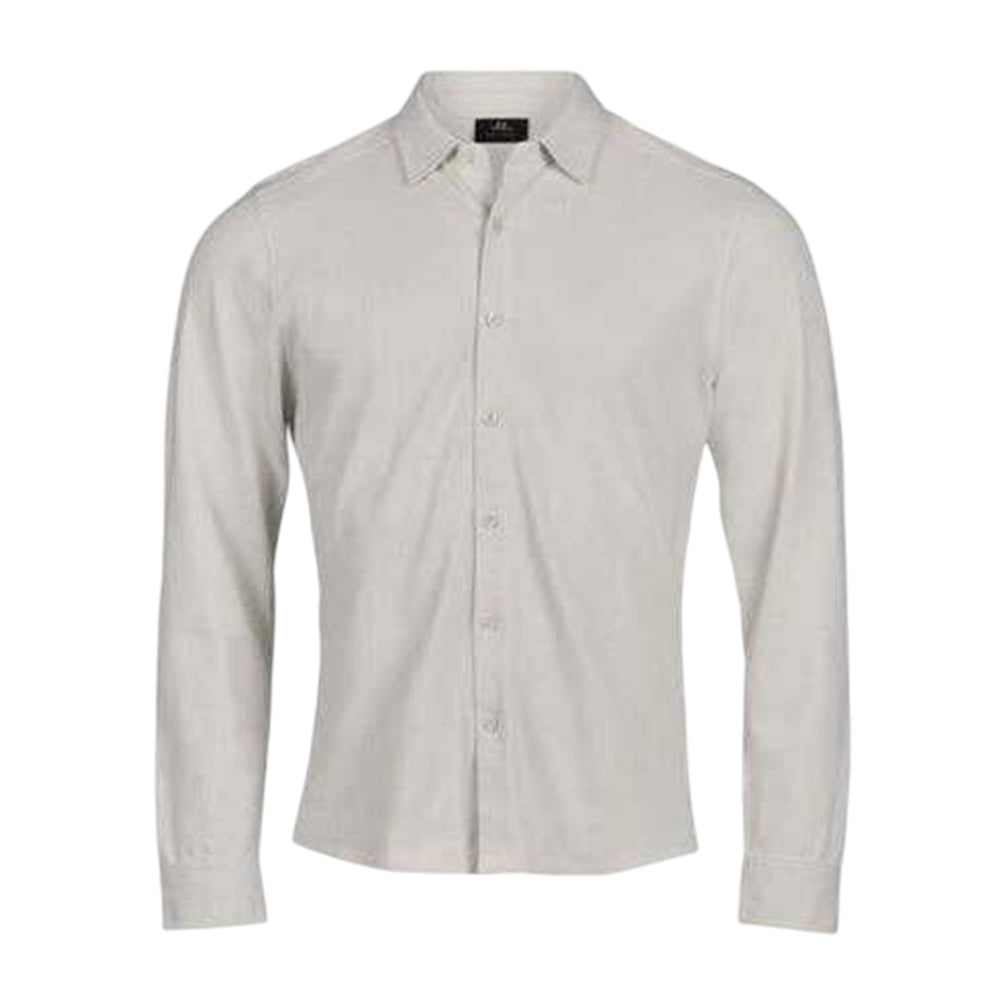 Cement - Front - Tee Jays Mens Luxury Stretch Tailored Shirt