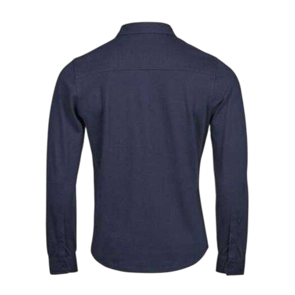 Navy - Back - Tee Jays Mens Luxury Stretch Tailored Shirt
