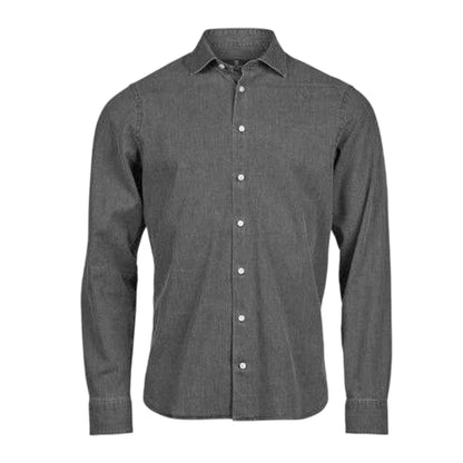 Black Denim - Front - Tee Jays Mens Denim Shirt