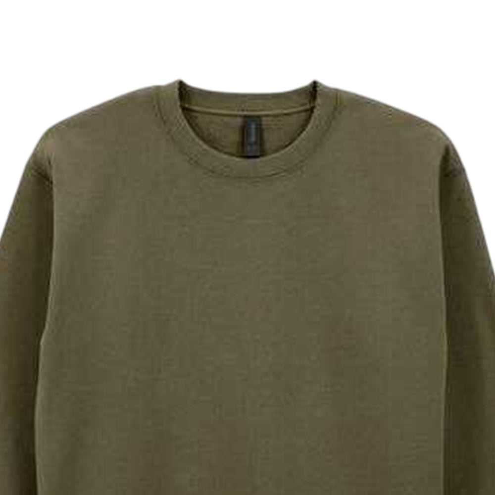 Olive - Back - Gildan Mens Hammer Maxweight Crew Neck Sweatshirt