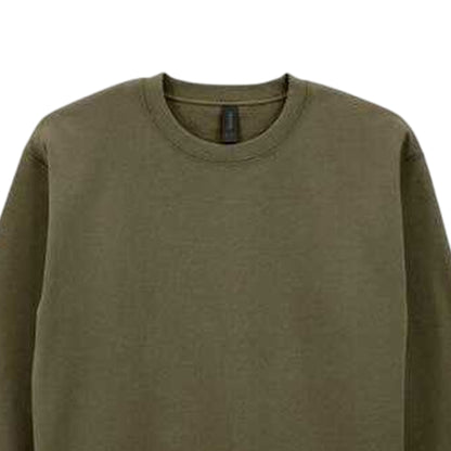 Olive - Back - Gildan Mens Hammer Maxweight Crew Neck Sweatshirt