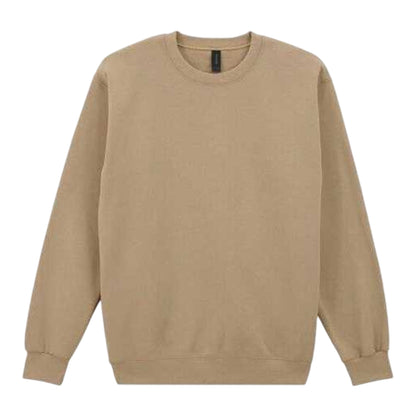 Tan - Front - Gildan Mens Hammer Maxweight Crew Neck Sweatshirt
