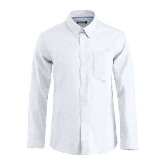 White - Front - Clique Mens Oxford Long-Sleeved Shirt