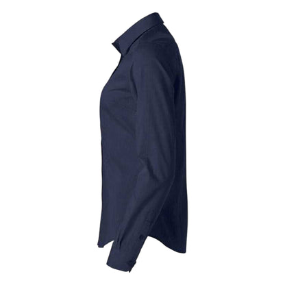 Dark Navy - Side - Clique Womens-Ladies Clare Fitted Shirt