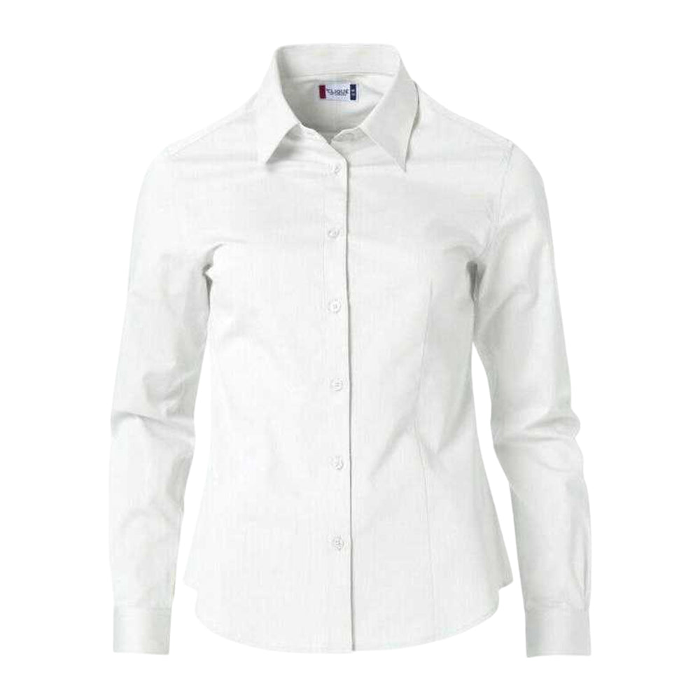 White - Front - Clique Womens-Ladies Clare Fitted Shirt