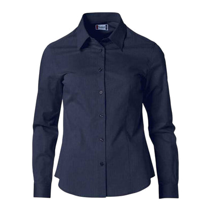 Dark Navy - Front - Clique Womens-Ladies Clare Fitted Shirt