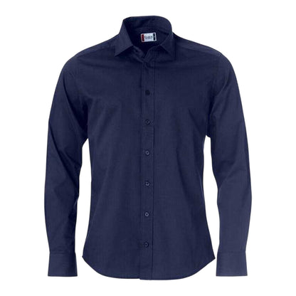 Dark Navy - Front - Clique Mens Clark Regular Shirt