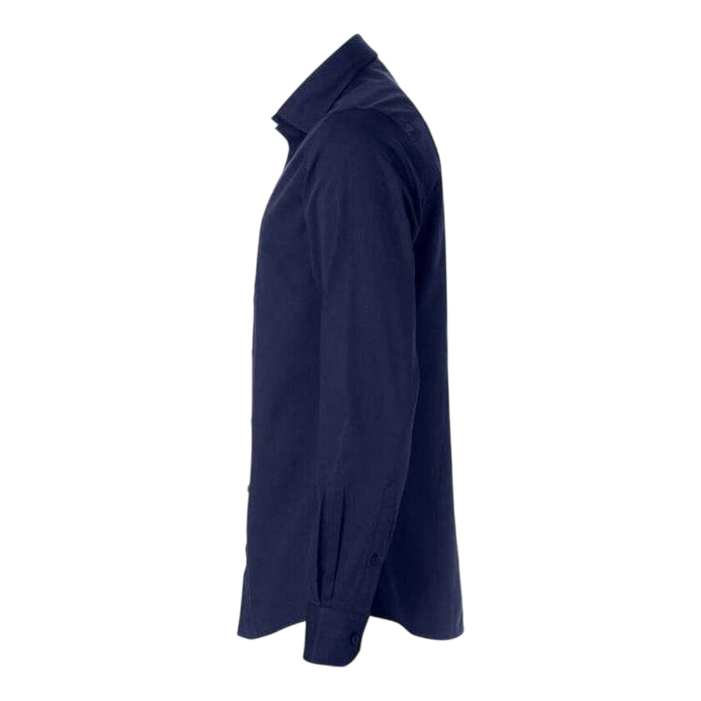 Dark Navy - Side - Clique Mens Clark Regular Shirt