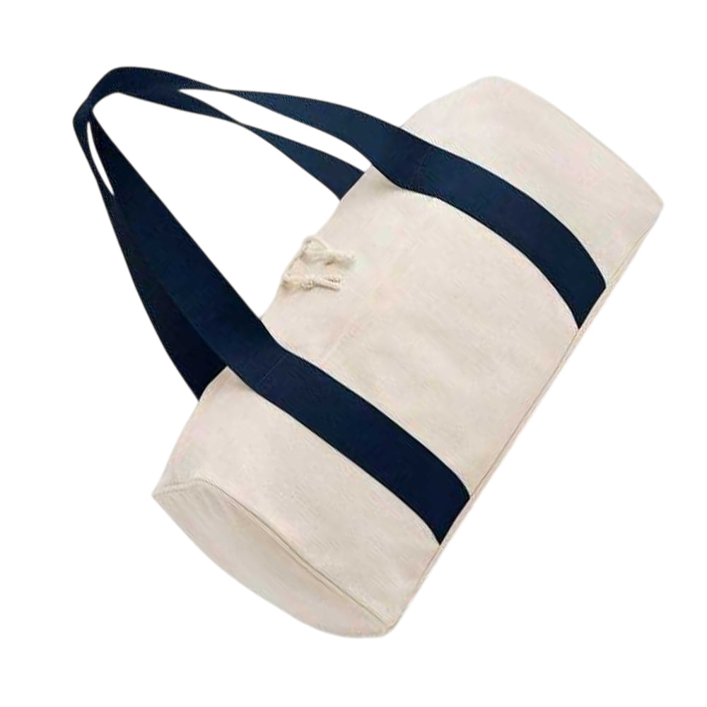 Natural-Navy - Back - Bagbase Edit Recycled Polyester Duffle Bag